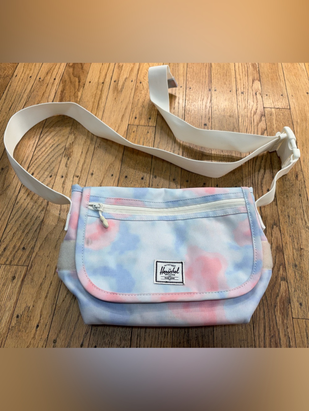 Herschel Supply Company Pastel Tie-Dye Crossbody Bag in Pink, Blue & White